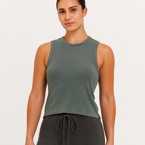 Lululemon Cropped Muscle Tank Olive Size Small - Picture 1 of 4